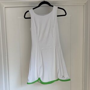 White Golf/Tennis Dress with Green Trim